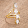 WildKlass 3CT Stunning CZ Gold ToneRing-WildKlass Jewelry
