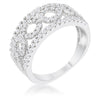 WildKlass 0.5ct CZ Rhodium Plated Contemporary Band Ring-WildKlass Jewelry