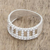 WildKlass 0.5ct CZ Rhodium Plated Contemporary Band Ring-WildKlass Jewelry