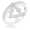 WildKlass Christmas Tree 0.3ct CZ Rhodium Plated Holiday Charm Ring-WildKlass Jewelry