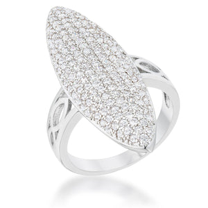 WildKlass 2.3ct CZ Rhodium Plated Contemporary Cocktail Ring-WildKlass Jewelry