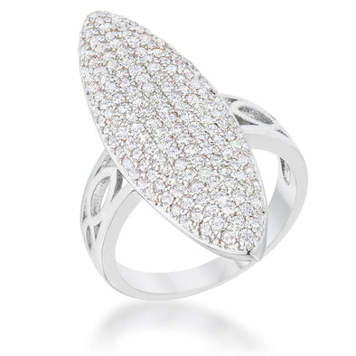 WildKlass 2.3ct CZ Rhodium Plated Contemporary Cocktail Ring-WildKlass Jewelry