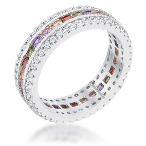 WildKlass 1.75ct Multicolor CZ Classic Band Ring-WildKlass Jewelry