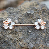 Rose Gold Plated Flower Fields WildKlass Nipple Bar-WildKlass Jewelry
