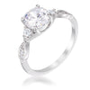 WildKlass 1.45Ct Rhodium Plated Classic Vine Engagement Ring-WildKlass Jewelry