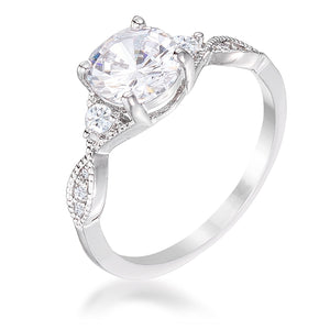 WildKlass 1.45Ct Rhodium Plated Classic Vine Engagement Ring-WildKlass Jewelry