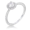 WildKlass .45Ct Rhodium Plated Mini Twisted Rope CZ Solitaire Ring-WildKlass Jewelry