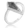 WildKlass 1.4Ct Rhodium Plated Trendy Prism Smokey Topaz CZ Ring-WildKlass Jewelry