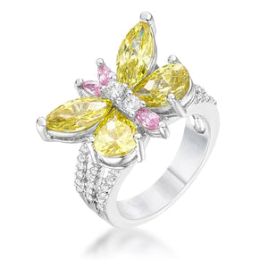 WildKlass Rhodium Plated Butterfly Cocktail Ring-WildKlass Jewelry