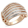 WildKlass Stainless Steel Ring IP Rose Gold Women Top Grade Crystal Clear-WildKlass Jewelry