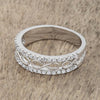 WildKlass 0.4ct CZ Rhodium Plated Contemporary Infinity Band Ring-WildKlass Jewelry
