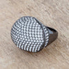 WildKlass 4.75ct CZ Hematite Dome Cocktail Ring-WildKlass Jewelry