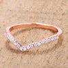 WildKlass .22Ct Rose Gold ToneChevron Ring with CZ-WildKlass Jewelry