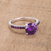 WildKlass 2.3CT Amethyst CZ Rhodium Plated Ring-WildKlass Jewelry