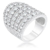 WildKlass 2.5ct Rhodium Plated CZ Statement Cocktail Ring-WildKlass Jewelry