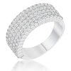 WildKlass 1ct CZ Rhodium Plated Wide Ring-WildKlass Jewelry