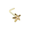 Golden & Rose Gold Wish upon a Starfish L-Shape & Stud Nose Ring-WildKlass Jewelry