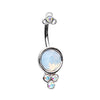 Silver & Gold Crop Circles Ornate Belly Button Ring-WildKlass Jewelry