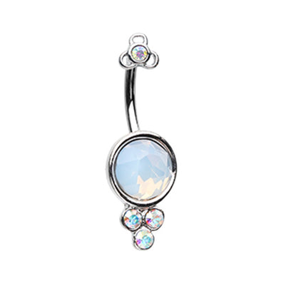 Silver & Gold Crop Circles Ornate Belly Button Ring-WildKlass Jewelry