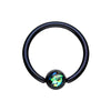 Colorline & Silver & Golden & Rose Gold Synthetic Opal Ball Steel Captive Bead Ring-WildKlass Jewelry