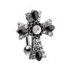 Silver & Golden Antique Cross Drop Top Reverse Belly Button Ring-WildKlass Jewelry