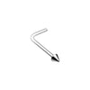 Silver, Gold, Rose Gold, Colored Basic Steel Spike L-Shape Nose Ring-WildKlass Jewelry