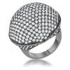 WildKlass 4.75ct CZ Hematite Dome Cocktail Ring-WildKlass Jewelry