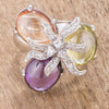 WildKlass Triple Bead Floral Ring-WildKlass Jewelry
