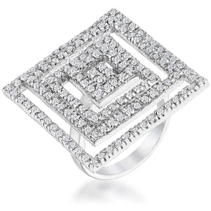 WildKlass Cubic Zirconia Maze Cocktail Ring-WildKlass Jewelry