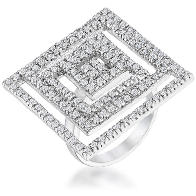 WildKlass Cubic Zirconia Maze Cocktail Ring-WildKlass Jewelry