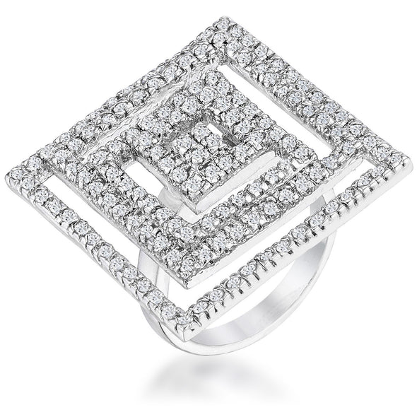 WildKlass Cubic Zirconia Maze Cocktail Ring-WildKlass Jewelry
