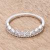 WildKlass .14Ct Rhodium Plated CZ Mini Crown Stackable Band-WildKlass Jewelry