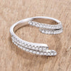 WildKlass 1.12Ct Delicate Rhodium Plated CZ Wrap Ring-WildKlass Jewelry