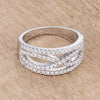 WildKlass .4Ct Rhodium Plated Classic Twist Wide CZ Ring-WildKlass Jewelry