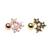 Golden, Rose Gold Flourishing Triple Spring Flower Cluster Cartilage Tragus Earring-WildKlass Jewelry