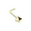 Golden & Rose Gold & Silver Pyramid L-Shape & Stud Nose Ring-WildKlass Jewelry