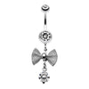 Golden & Rose Gold & Silver Dainty Bow Tie Gem Sparkle Belly Button Ring-WildKlass Jewelry