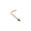 Silver, Gold, Rose Gold, Colored Basic Steel Spike L-Shape Nose Ring-WildKlass Jewelry