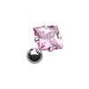 Silver, Gold, Rose Gold Square Gem Crystal Cartilage Tragus Earring-WildKlass Jewelry
