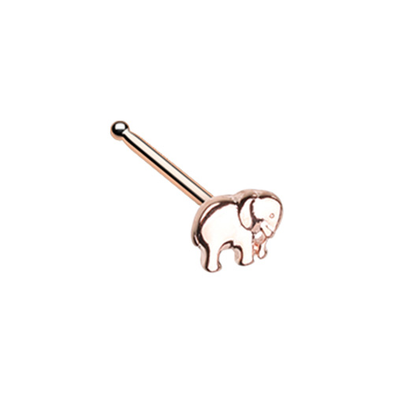 Rose Gold Wild & Free Elephant WildKlass Nose Stud Ring-WildKlass Jewelry