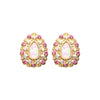 Gold, Rose Gold Eirene Opal Ear Stud Earrings-WildKlass Jewelry