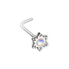 Golden & Silver Revo Illumilating Snowflake L-Shape & Stud Nose Ring-WildKlass Jewelry