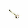 Gold, Silver Prong Set Iridescent Gem Top Steel L-Shaped, Stud Nose Ring-WildKlass Jewelry