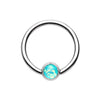 Colorline & Silver & Golden & Rose Gold Synthetic Opal Ball Steel Captive Bead Ring-WildKlass Jewelry