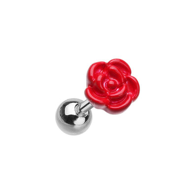WILDKLASS Red Rose Cartilage Tragus Earring-WildKlass Jewelry