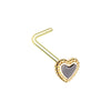 Golden & Rose Gold Doily Valentine Heart L-Shape& Stud Nose Ring-WildKlass Jewelry
