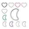 Heart Shaped & Moon Shaped Bendable Twist Hoop Ring-WildKlass Jewelry
