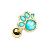 Gold & Silver Animal Lover Opal Paw Print Cartilage Tragus Earring-WildKlass Jewelry