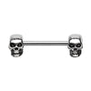 Black & Silver Skull Face Off Nipple Barbell Ring-WildKlass Jewelry