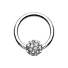 Rose Gold, Gold, Silver Full Dome Pave Steel Captive Bead Ring-WildKlass Jewelry